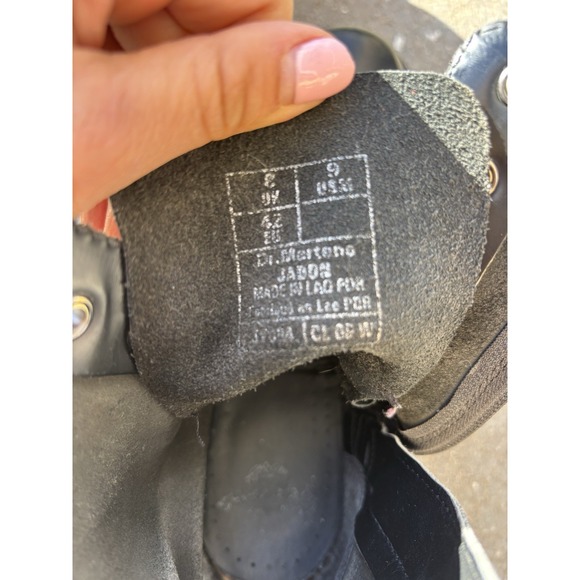 Dr. Martens Size 9 Jadon Leather Platform Combat Boots Black Leather - Picture 6 of 9